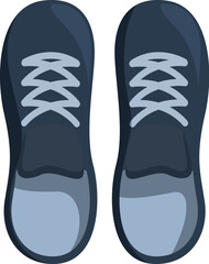 Comfortable blue sneakers with laces viewed from above, perfect for casual wear or sports activities