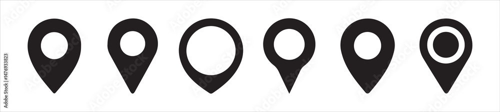 Aufkleber map pin icon. location pin place marker. location icon. map marker pointer icon set. gps location sy