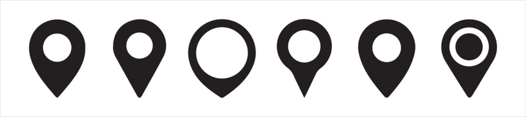 Map pin icon. location pin place marker. Location icon. Map marker pointer icon set. GPS location symbol collection. Victor illustration Eps 10.