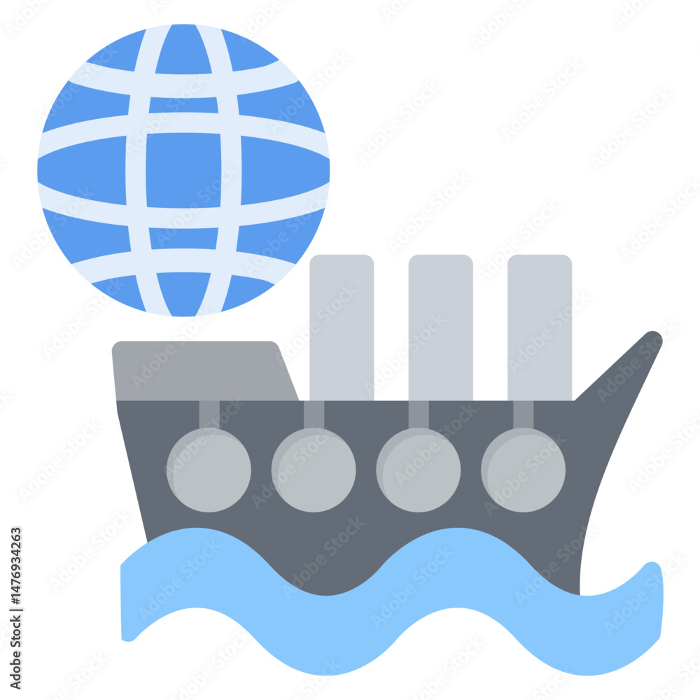Poster port of call icon vector image. can be used for cruiser.