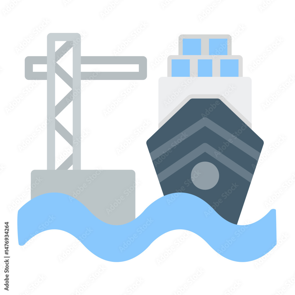 Poster port icon vector image. can be used for cruiser.