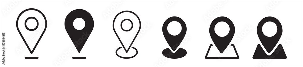 Fototapete map pin icon. location pin place marker. location icon. map marker pointer icon set. gps location sy