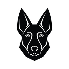 Silhouette art illustration of a German Shepherd face.eps