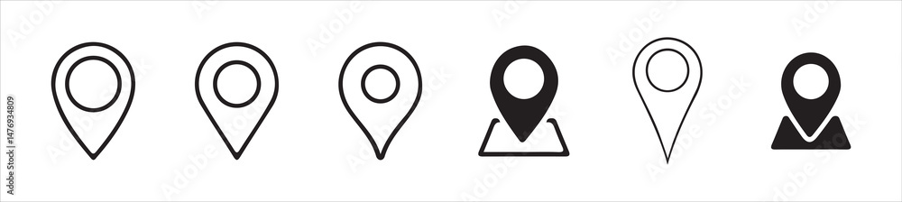 Fototapete map pin icon. location pin place marker. location icon. map marker pointer icon set. gps location sy
