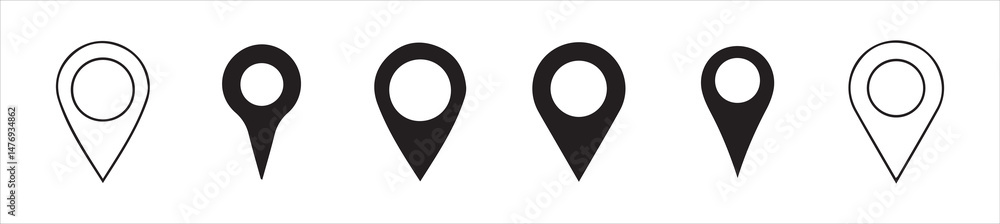 Fototapete map pin icon. location pin place marker. location icon. map marker pointer icon set. gps location sy