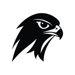 Silhouette art illustration of a falcon face.eps