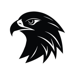 Silhouette art illustration of a hawk head.eps