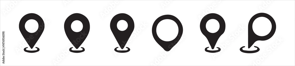 Fototapete pin icon vector isolated on white background. location icon. map pointer icon. pin location icon for