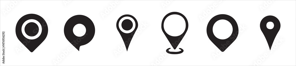 Fototapete pin icon vector isolated on white background. location icon. map pointer icon. pin location icon for