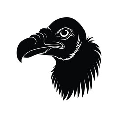 Silhouette art illustration of a vulture face.eps