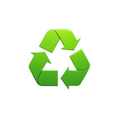 Obraz premium Green Recycling Symbol with Three Arrows - Environmental Conservation Icon for Sustainability Initiatives and Eco-Friendly Messaging - Isolated on Transparent Background