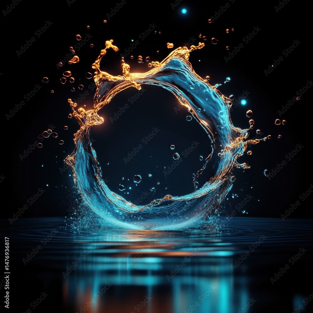 Poster a rapid loop seamless flow of underwater illusion in 3 giixel standard exhibits a mesmerizing 4k sta