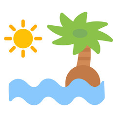 Tropical Island icon vector image. Can be used for Retirement.