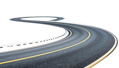 Twisty road isolated on solid white background in Png