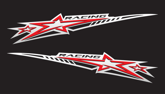 Wrap design for car vectors. Sports stripes, car stickers. Racing decals for tuning 20250513