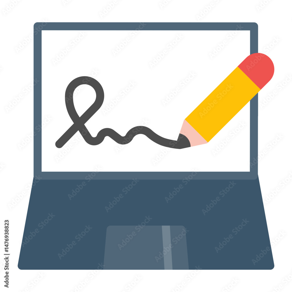 Poster digital signature icon vector image. can be used for information security.