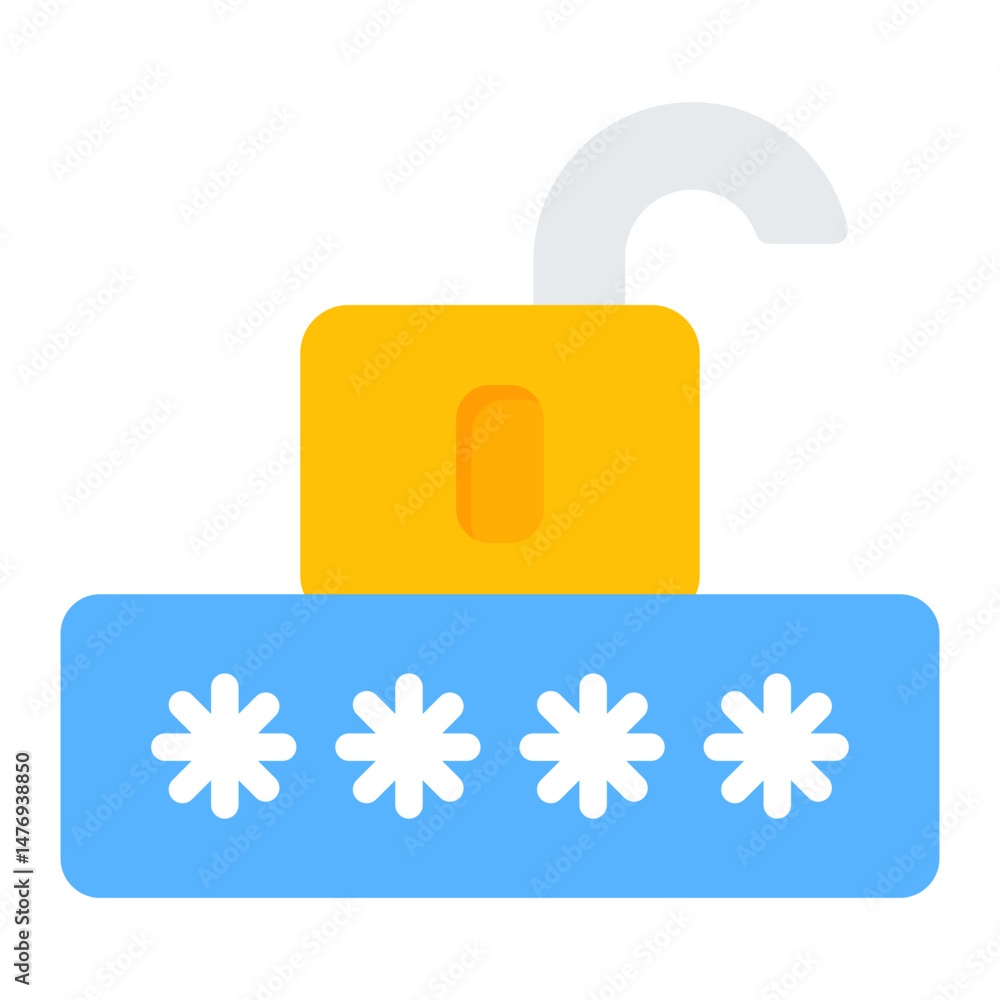 Poster password icon vector image. can be used for information security.