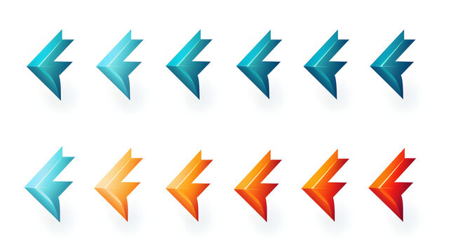 Professional Set of Increase Decrease Arrow Symbol Icons for Business Concepts