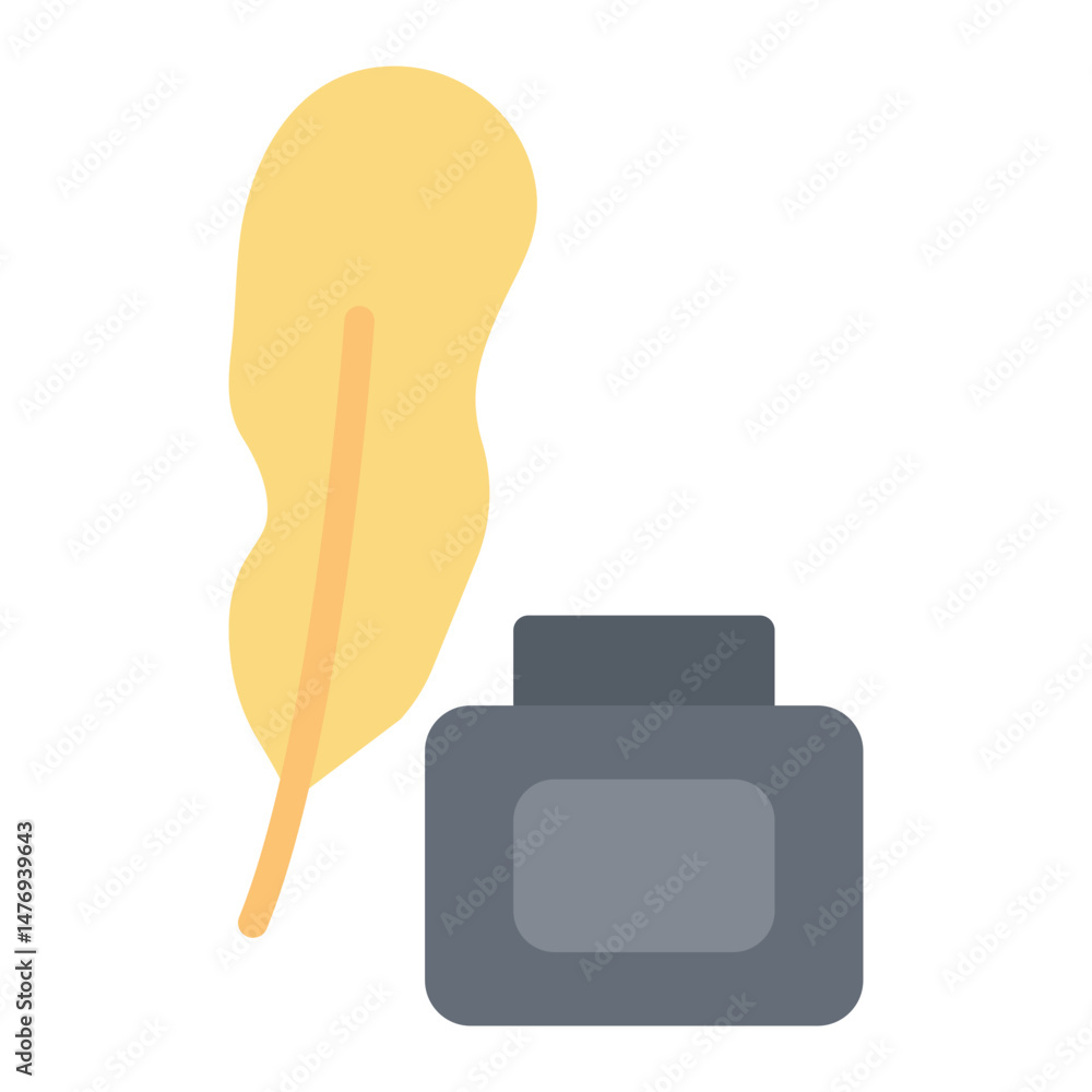 Poster feather icon vector image. can be used for mining and crafting.