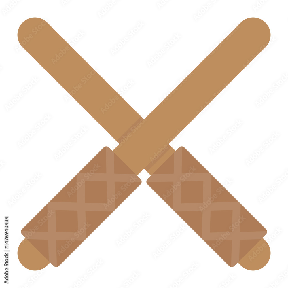 Poster wooden sword icon vector image. can be used for mining and crafting.
