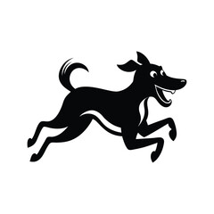 Happy Running Dog Silhouette