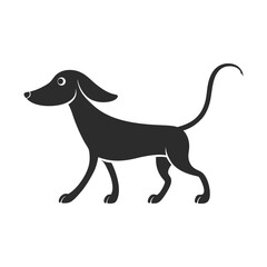 Silhouette of a Walking Sighthound Dog