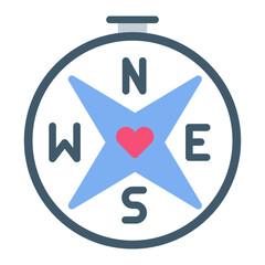 Love Compass icon vector image. Can be used for Dating App.