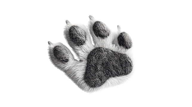 Clean Dog Paw Icon on White Background for Pet Lovers and Veterinary Design