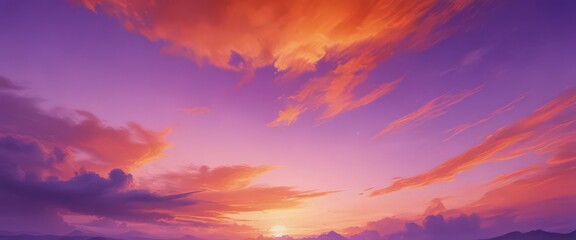 Fiery orange and purple watercolor sky, abstract texture ,  digital,  vibrant