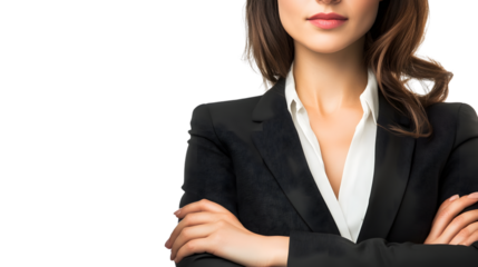 Confident Businesswoman in Professional Attire and Individual Male Looking Professional