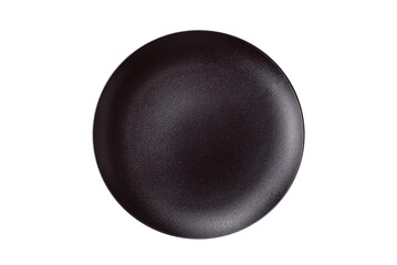 Empty ceramic plate on a monochrome brown background