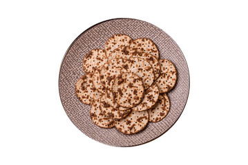 Matzah wheat bread for the Jewish holiday of passover. Kosher matzo bread