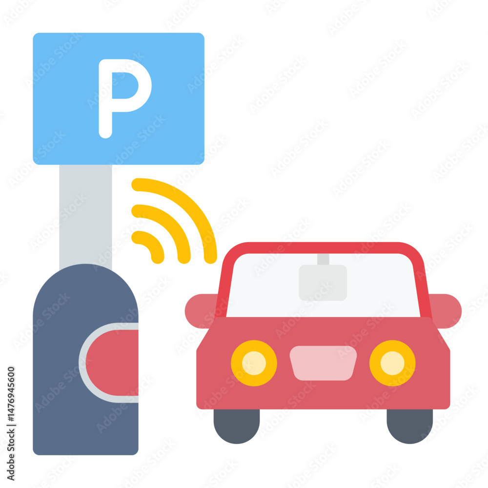 Poster parking sensor icon vector image. can be used for parking.