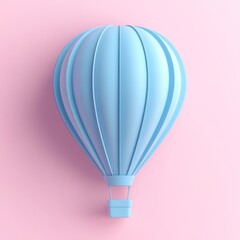 Obraz premium The idea of a blue hot air balloon in a minimalist style on a light-colored background, suitable for design initiatives