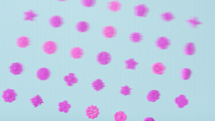 Reeded Glass Frosted Pink Rosettes Light Blue Background Distortion 3d Illustration