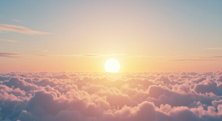 Sunrise above a sea of clouds