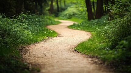 Two paths diverging in a forest, one old and overgrown, the other new and well-maintained, improvement concept, natural ambient light, f/4.0, soft bokeh background --ar 16:9 --v 6.1 --style raw --c 10