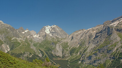 Grand Bec , famous mountain peak with glacier in the alps in La Vanoise national park, France 
