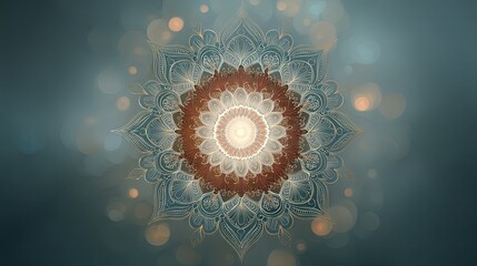 Exotic Mandal Flower with Intricate Bodings - Botanical Nature Background