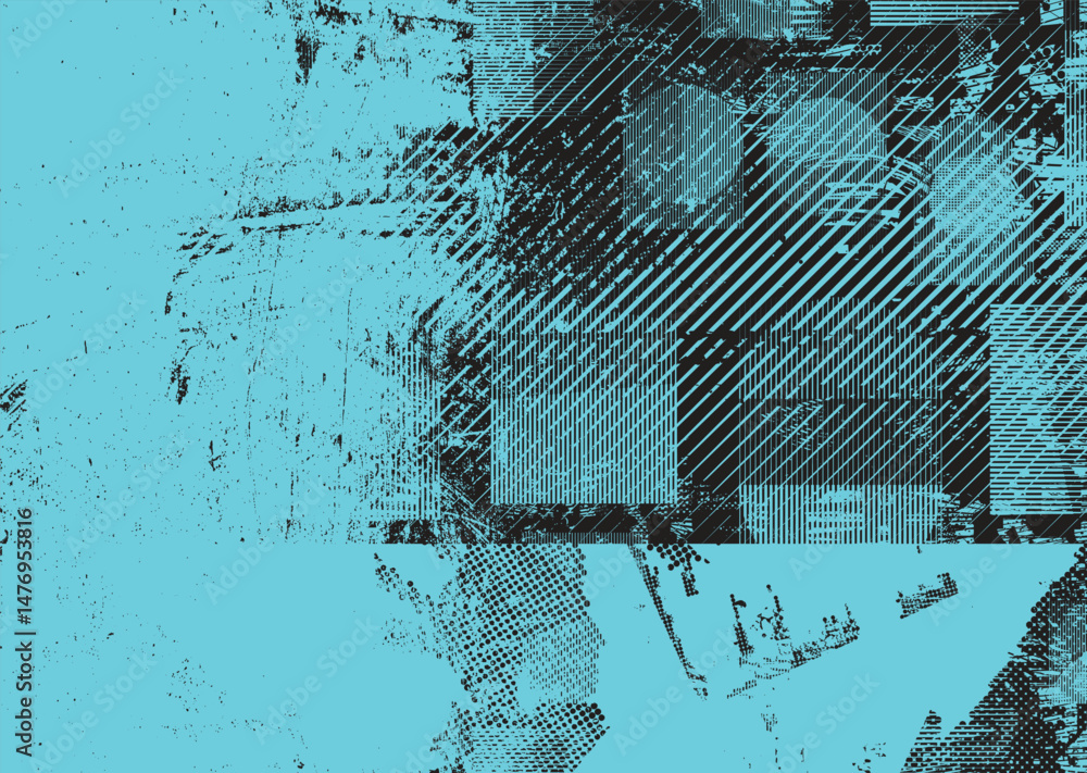 Fototapete Glitch distorted geometric shape . Noise destroyed logo . Trendy defect error shapes . Glitched frame .Grunge textured . Distressed effect .Vector shapes with a halftone dots screen print texture.