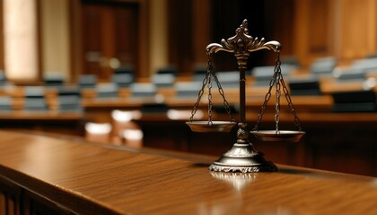 Courtroom scales of justice