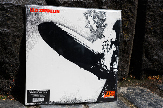 Classic rock vinyl album Led Zeppelin debut 1969 featuring iconic cover art