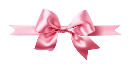 Pink Ribbon Bow Isolated on Transparent Background

