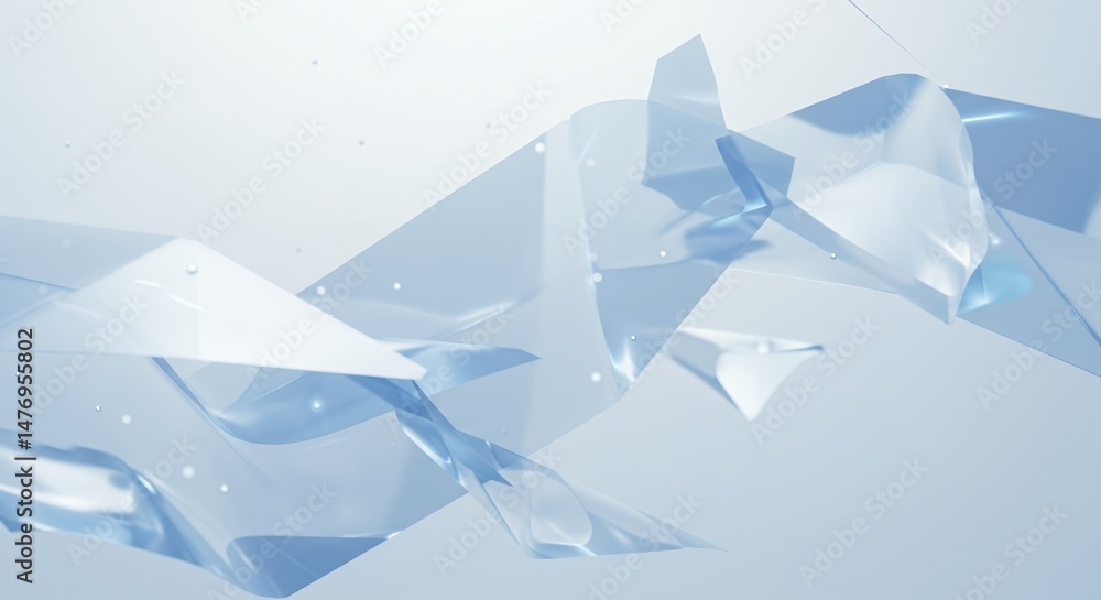 Poster abstract pale blue wave design on white background with smooth transparent texture for modern minima
