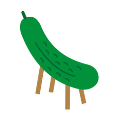 お盆の精霊馬のイラスト　きゅうり