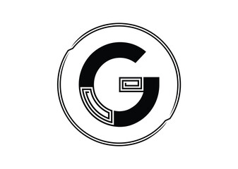 Letter G Logo with Abstract Stripe Line Pattern