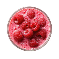 Raspberry Smoothie in Glass Isolated on Transparent Background

