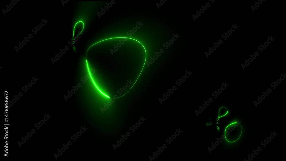 Poster cyan circle glow border, alpha channel, seamless loop, abstract glowing neon line cyan color circula