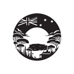 Western Australia Day Silhouette Vector Illustration, Solid White Background.