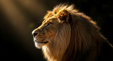 Majestic lion profile